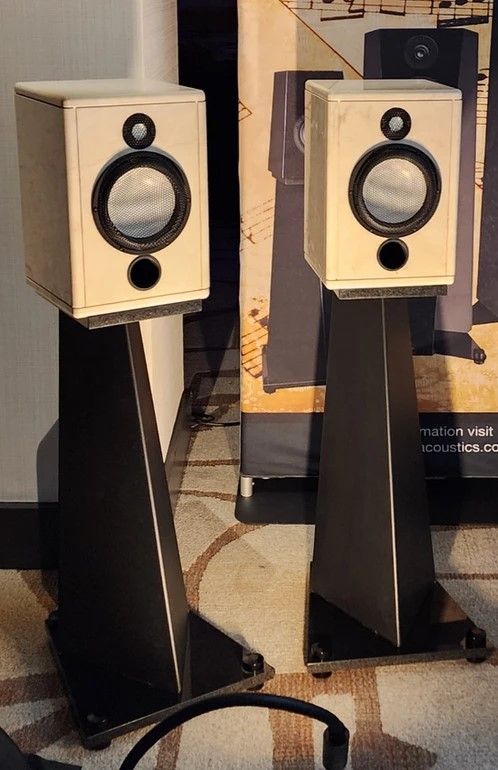 The Acora MRB-1 bookshelf speaker played far bigger than its size.