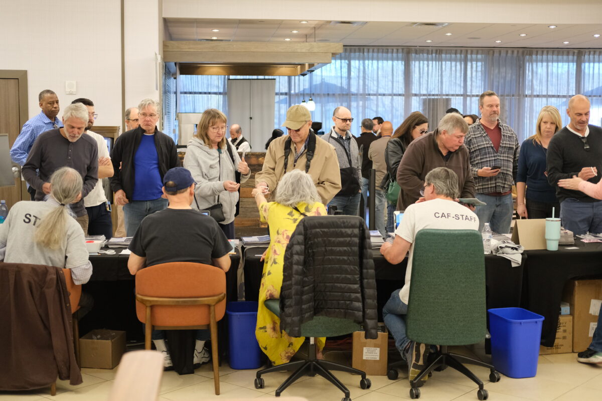 Opening day: Throngs greeted the registration desk on CAF’s opening day.